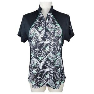 Bermuda Sands Cape Royal Women's UPF 50+ Active Golf Top Quarter Zip Size M